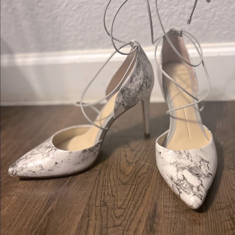 Gianni Bini marble heels w/lace up - style Edda
